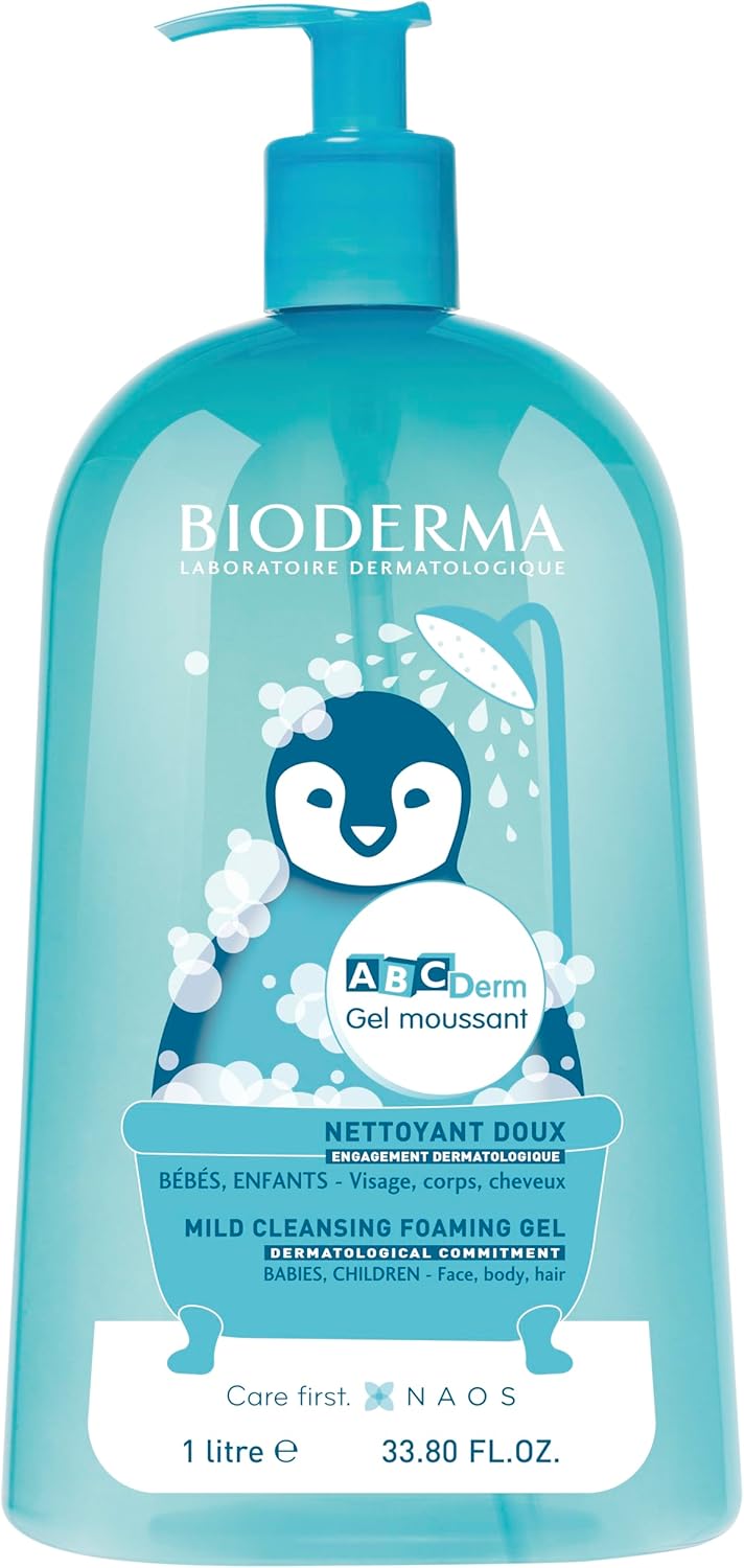 bioderma abcderm foaming gel baby wash gentle cleanser for the delicate skin of babies and children
