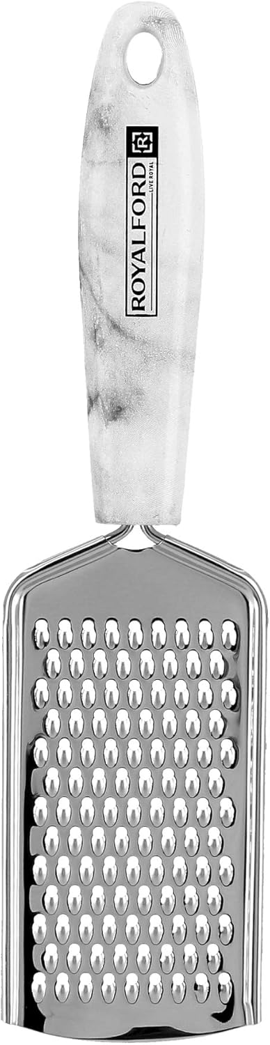 royalford marble designed abs stainless steel grater easily shreds and grates cheeses, vegetables and other foods versatile kitchen utensil tool razor sharp blade