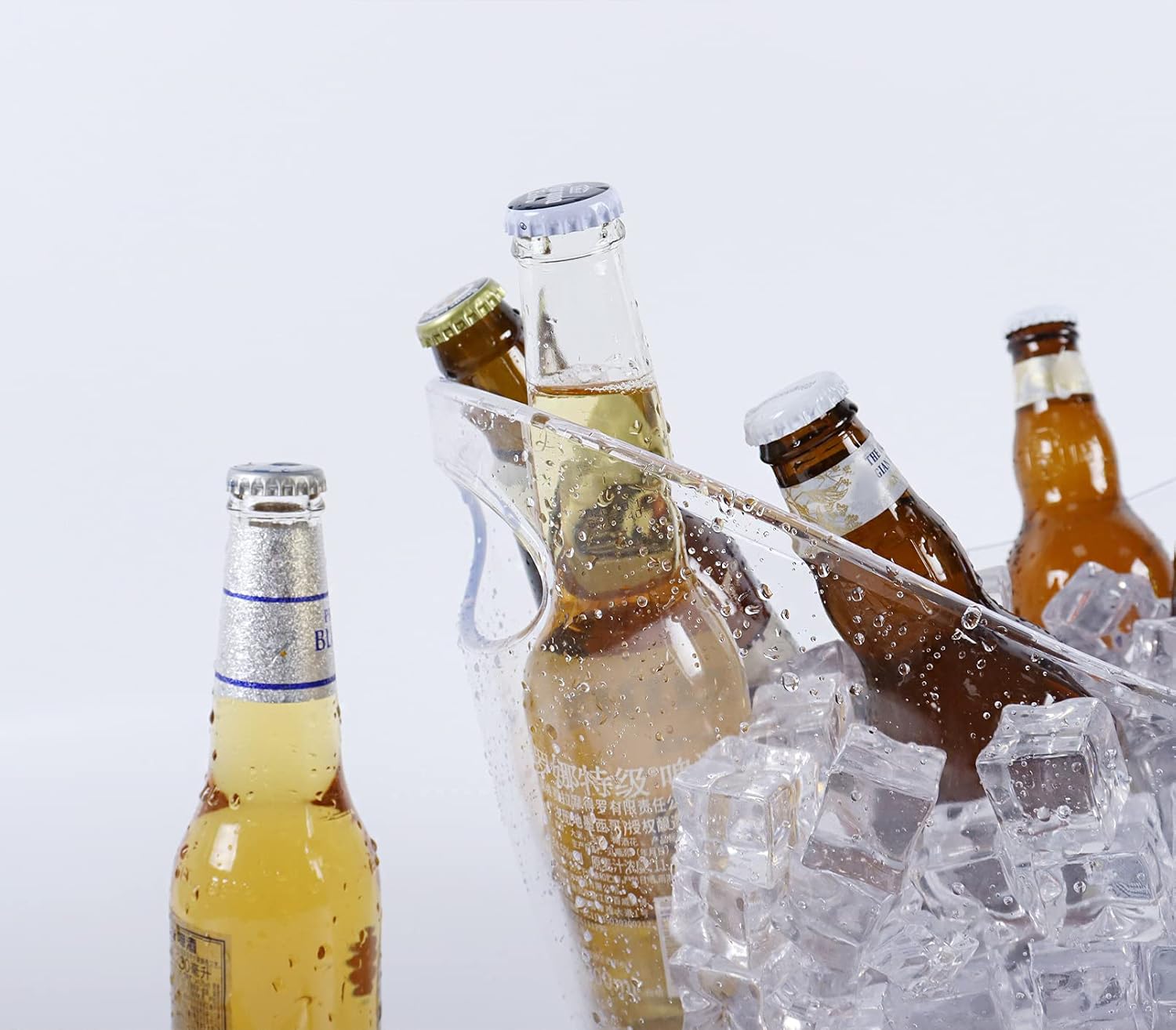 nwvuop 12l ice beverage tub large drink bucket clear acrylic ice bucket wine champagne bucket for parties barbecues picnics