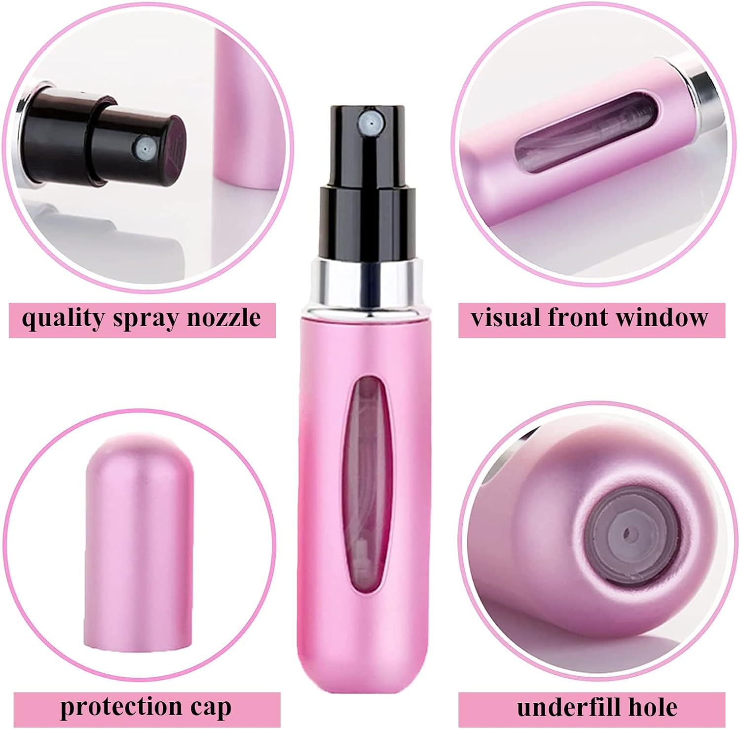 wendergo perfume atomiser refillable 5 pcs travel bottle mini ml atomizer spray portable empty fragrance container for aftershave holiday and night out