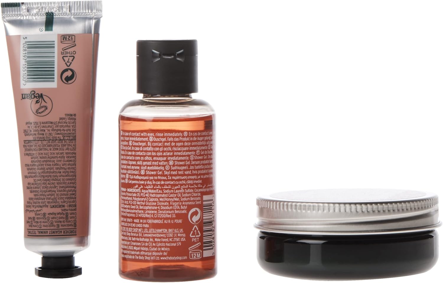 the body shop lather & slather juicy strawberry gift bag gift set, for normal skin