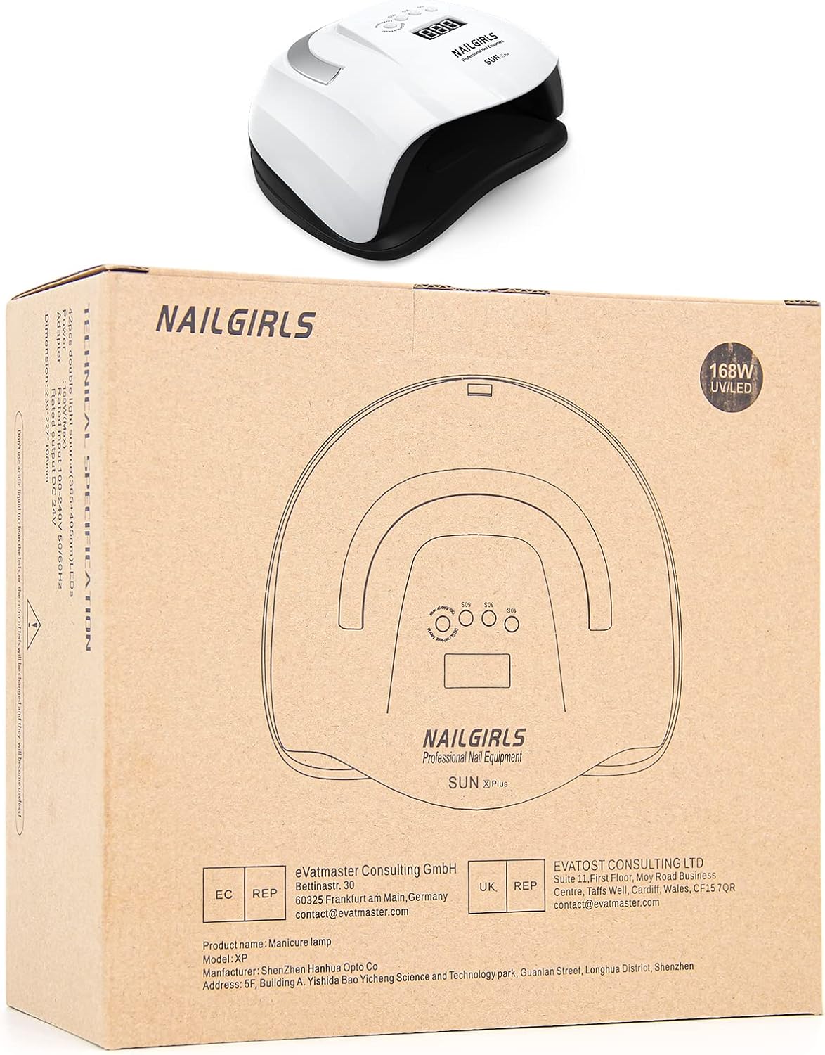 nailgirls uv led nail lamp, 168w fast uv light for nails gel polish, professional curing with 4 timer setting auto sensor, led gel nail dryer for fingernail and toenail home salon use, nail art tools