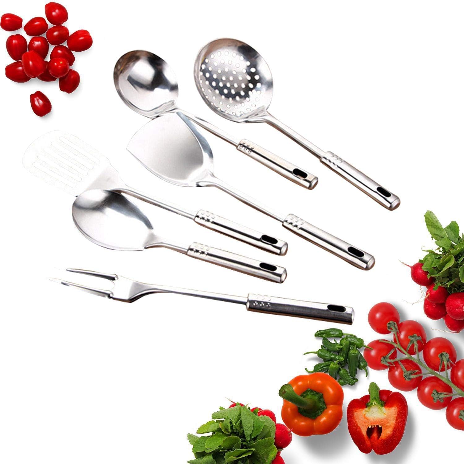 7 pcs kitchen utensils multifunctional stainless steel kitchenware with holder stand gift for cooking
