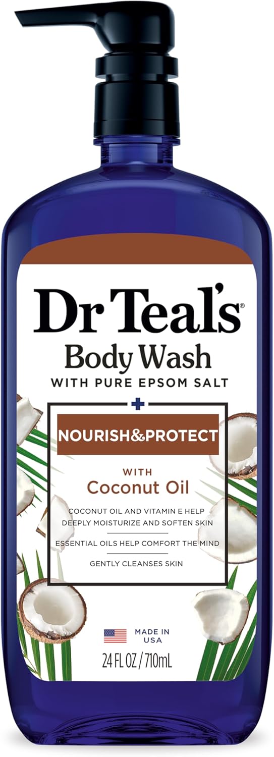 dr. teal's epsom salt body wash coconut oil, 710ml