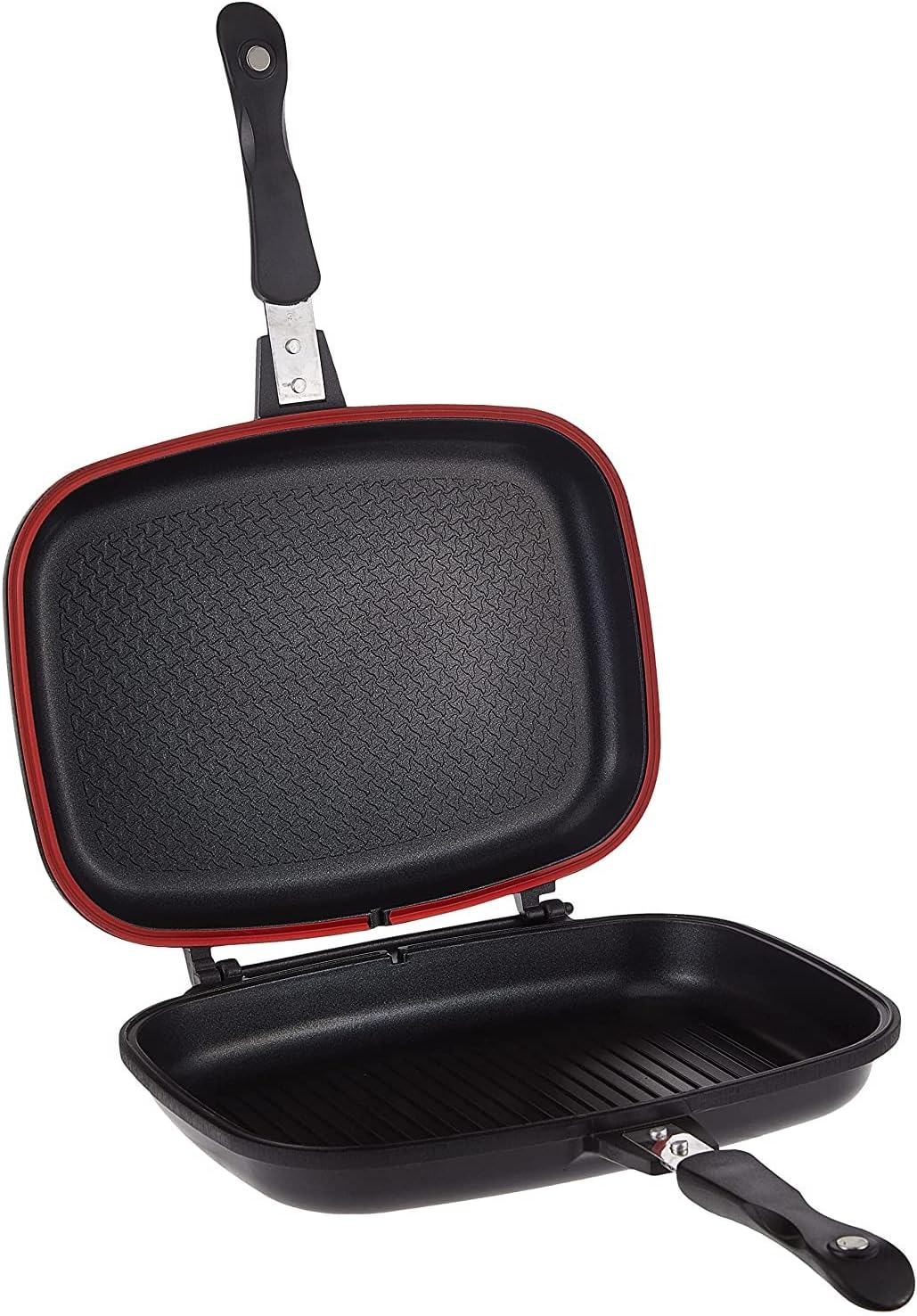 royalford double grill pan, black 32 cm, rf5515