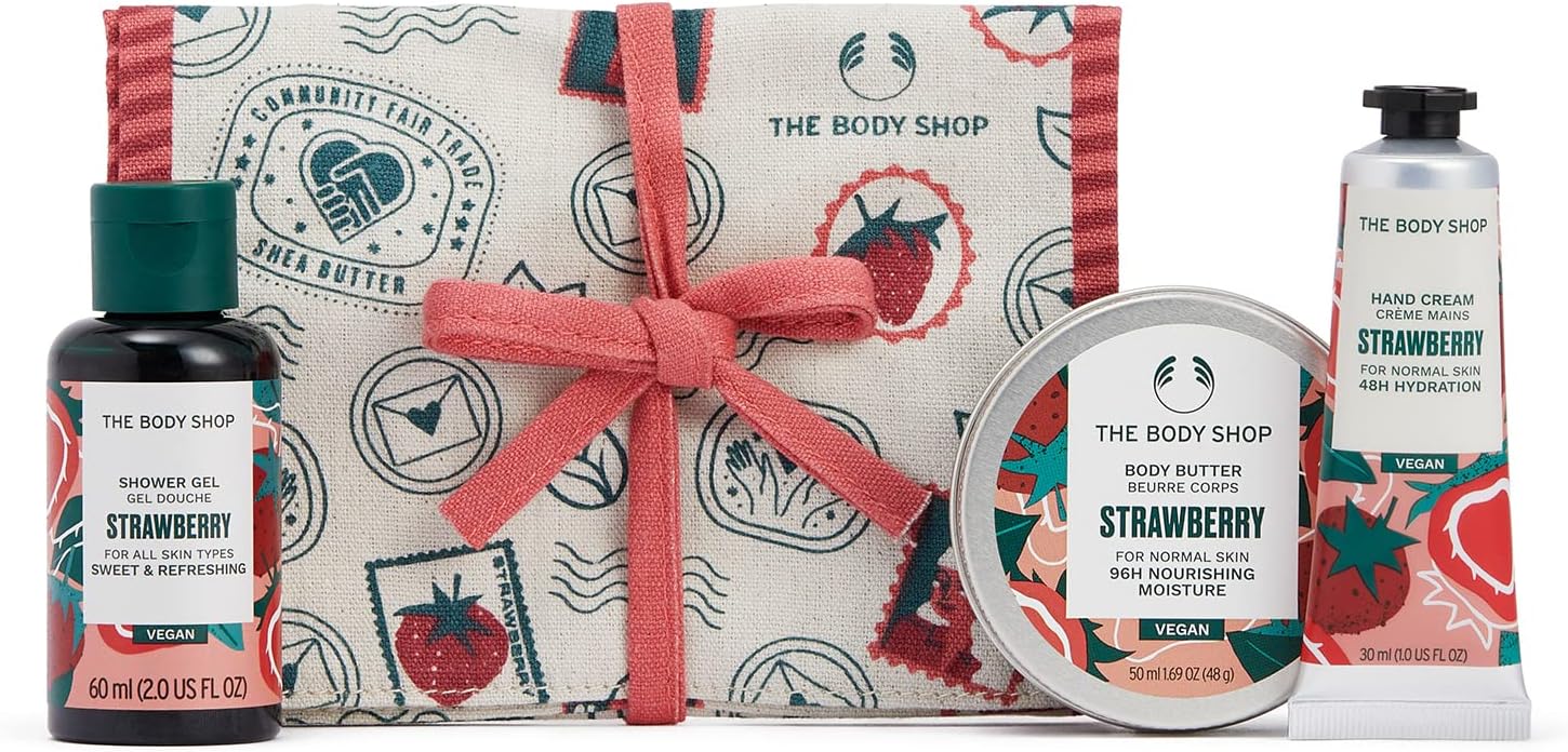 the body shop jolly & juicy strawberry 3 pieces mini gift set
