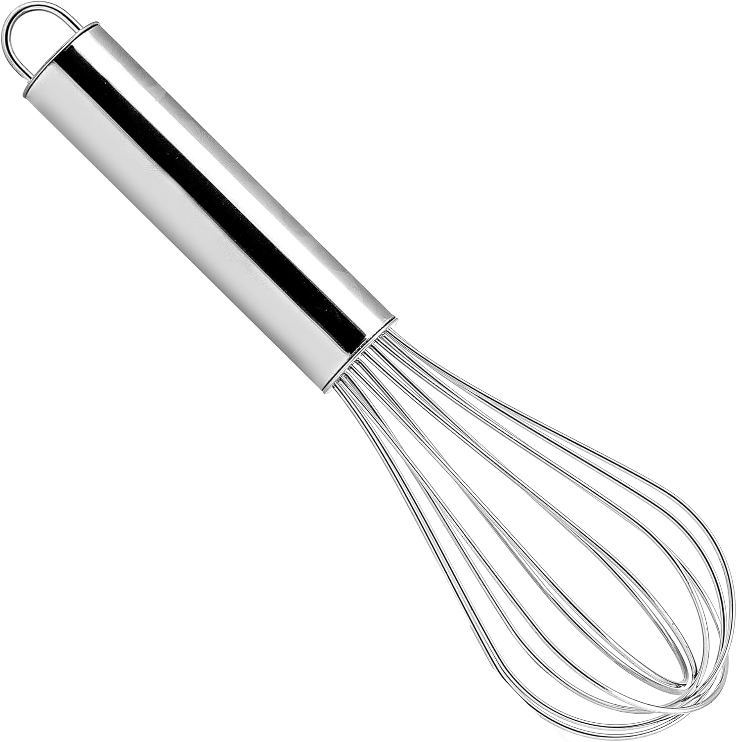 royalford stainless steel balloon whisk egg frother, milk beater, kitchen utensil for blending whisking beating mixing whipping & stirring 10 inch.