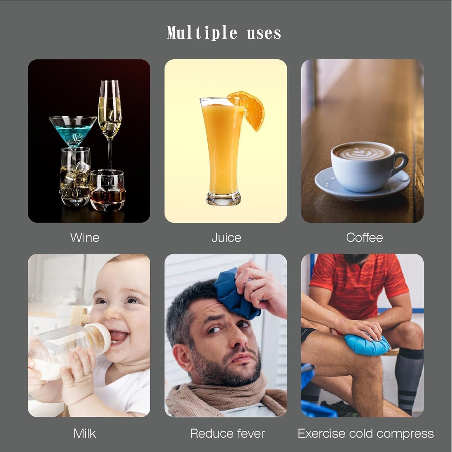 saicoos 16 pack reusable stainless steel ice cubes for drinks metal whiskey stones, high cooling technology, for whiskey, vodka, liqueurs, wine, beverage juice or soda, pack of 16