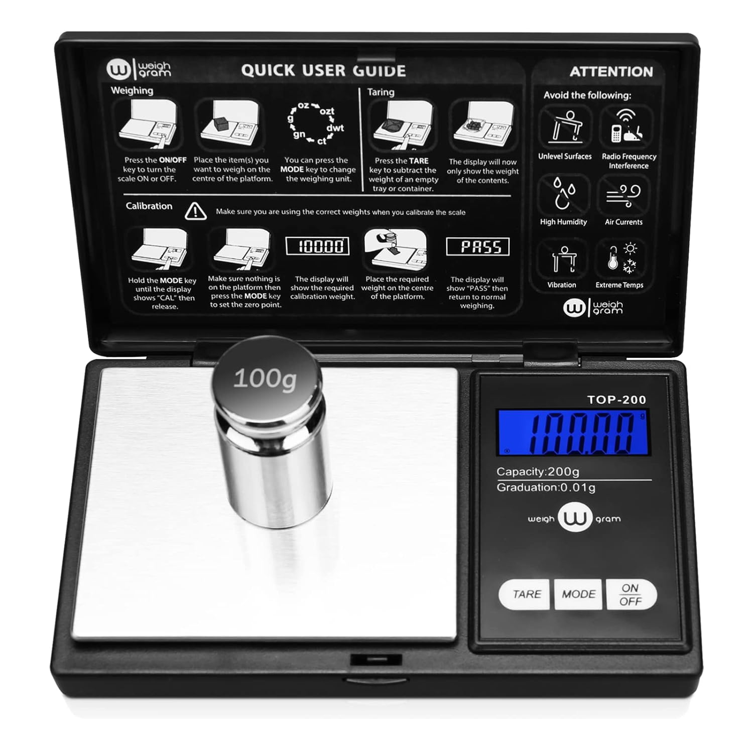 weigh gram scale digital pocket scale,100g by 0.01g,digital grams scale, food scale, jewelry scale black, kitchen scale (top 100)
