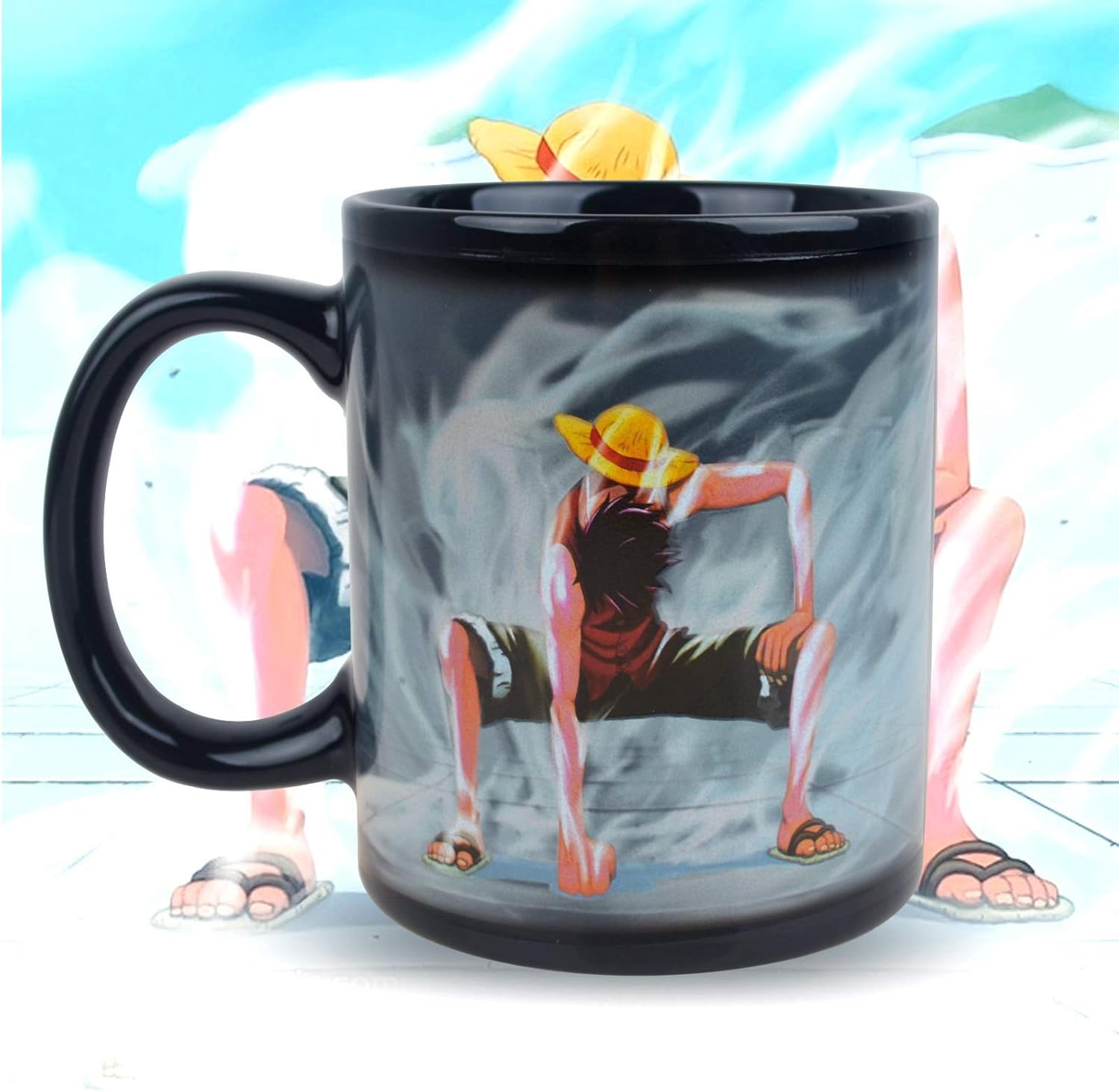 maxagathe beneu one piece luffy changing coffee mug heat sensitive reactive ceramic cup coffee mu