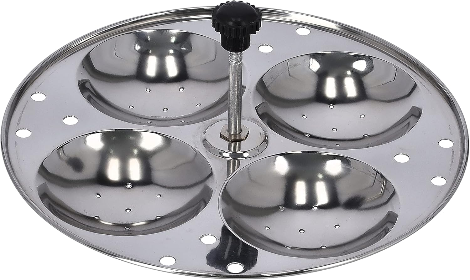 royalford stainless idly stand 3 tier with idli steamer, trey, steel food grade material medium for pressure cooker perfect idli, samosa idli, silver 12 pcs capacity rf9876