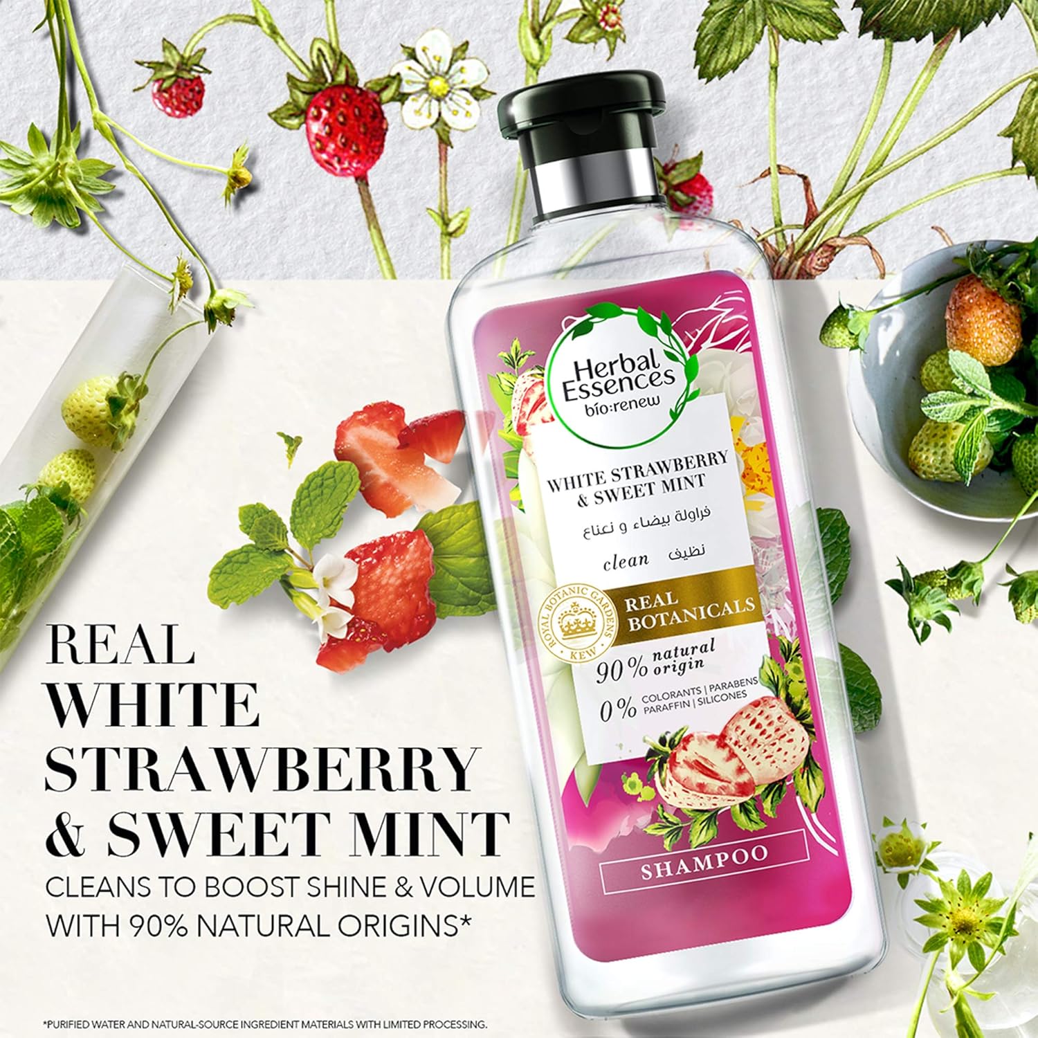 herbal essences bio:renew, white strawberry & mint, shampoo 400ml + conditioner 400ml