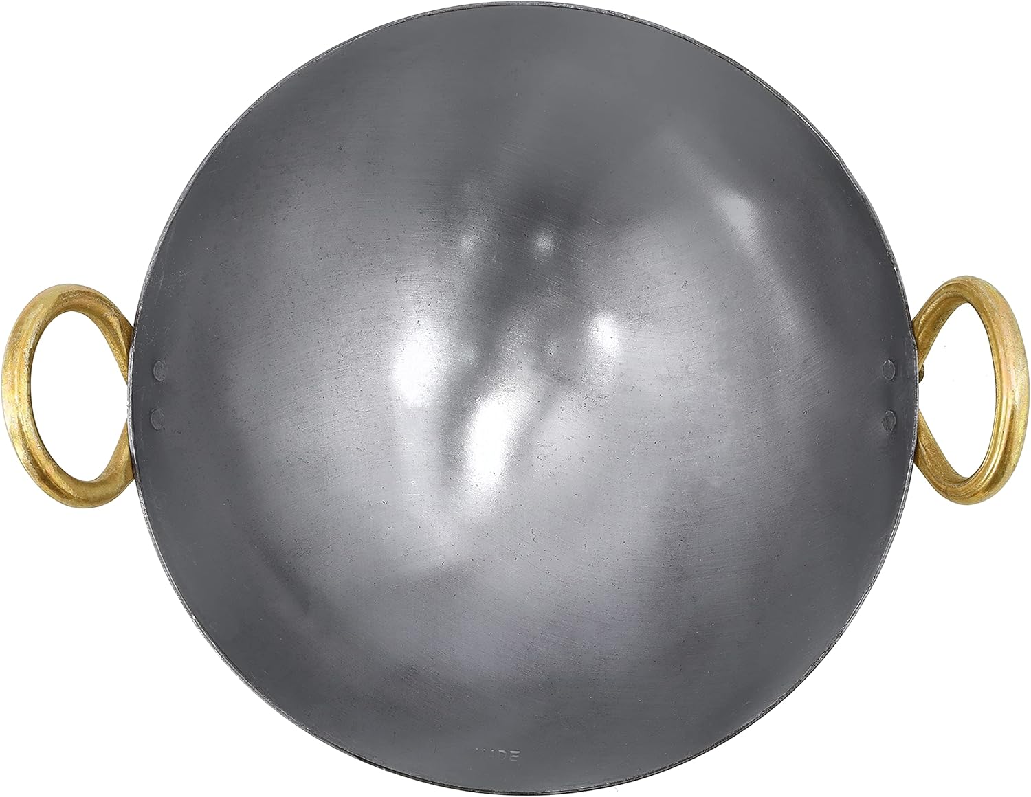 delcasa iron kadai with deep round bottom and strong handle dc1990 traditional 25 cm deep frying kadai ideal for home cooking, restaurant kitchen and catering, multi