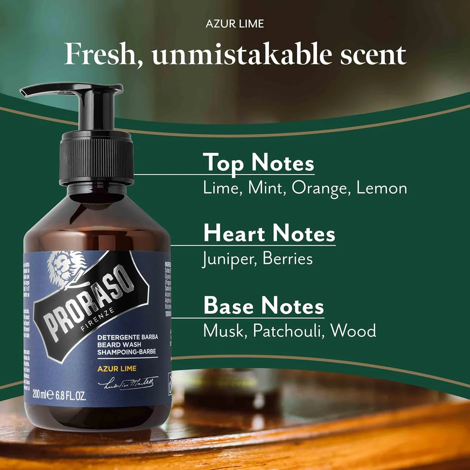 Proraso Beard Wash with Azur Lime Scent 200 ml