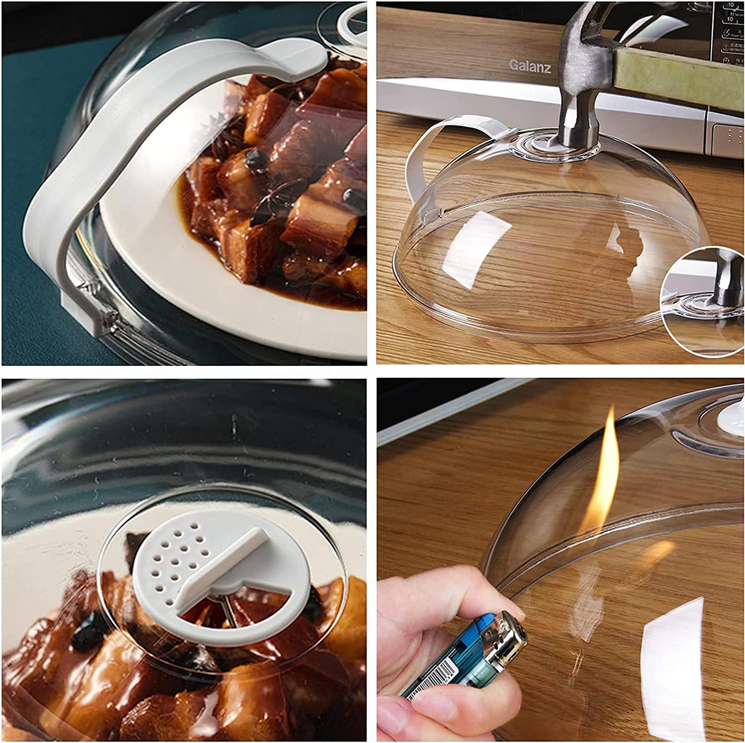 angju 2 pack microwave splatter cover, transparent cover, microwave plate cover lid with handle and adjustable steam vents holes keeps microwave oven clean