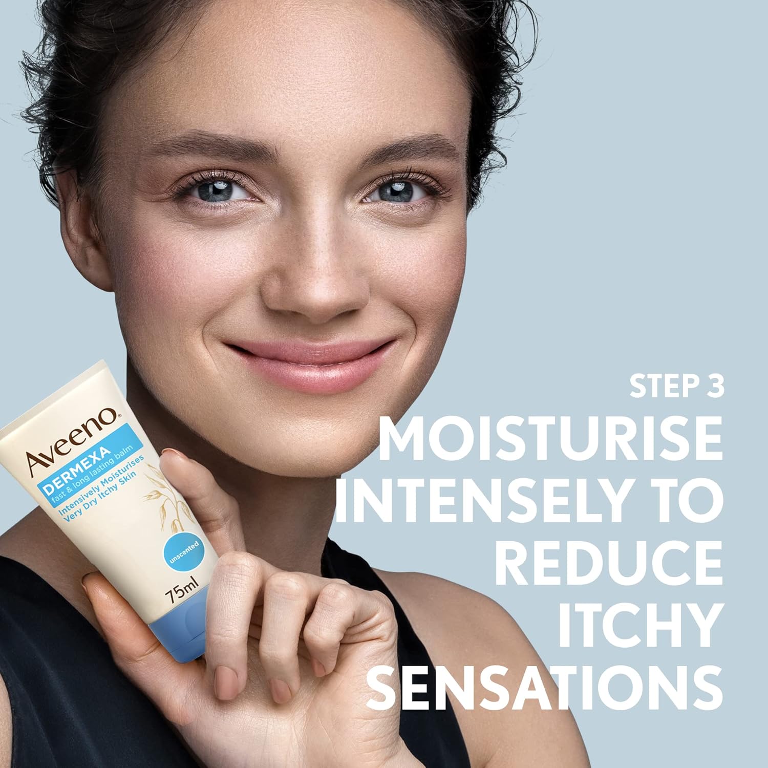 aveeno dermexa 3 step skincare set, nourishing skincare bundle with emollient body wash, lotion, and skin balm, soothing and protecting effect for very dry, itchy skin, suitable for sensitive skin