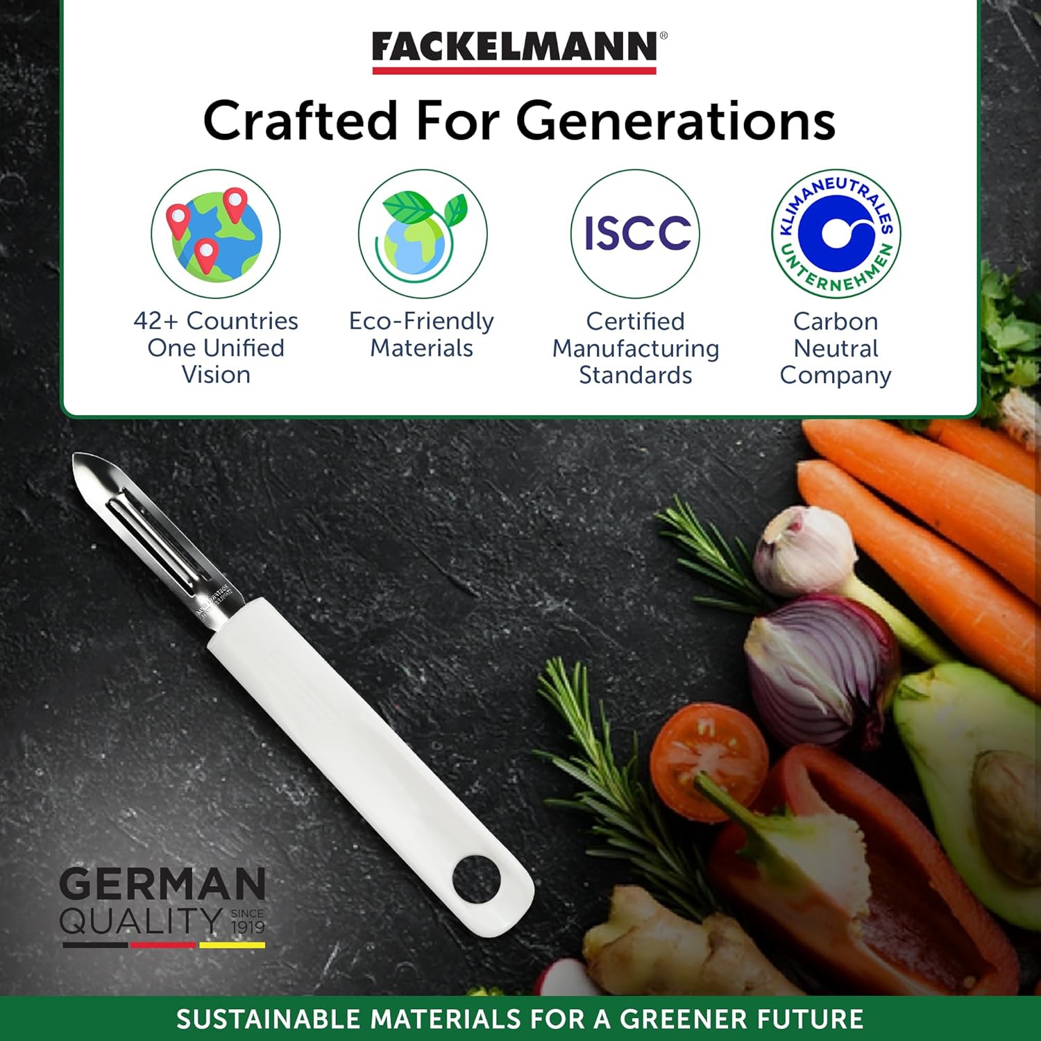 fackelmann arcad vegetable peeler, white/silver, fkl.kg49215