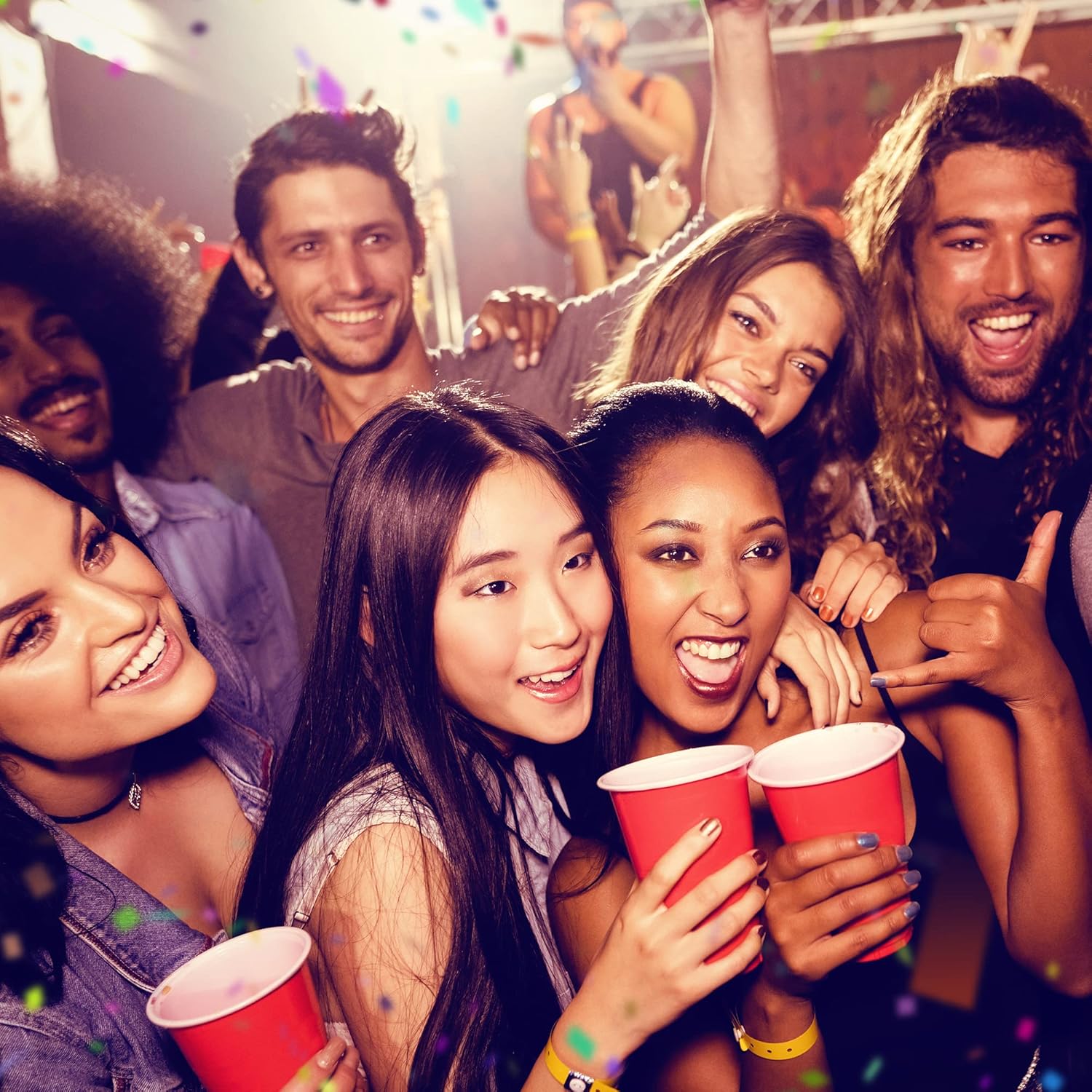 fun by al bayader فن plastic party cups 16oz red plastic cups sturdy red plastic party cups birthday party cups for all occasions, 475ml cups 25pieces