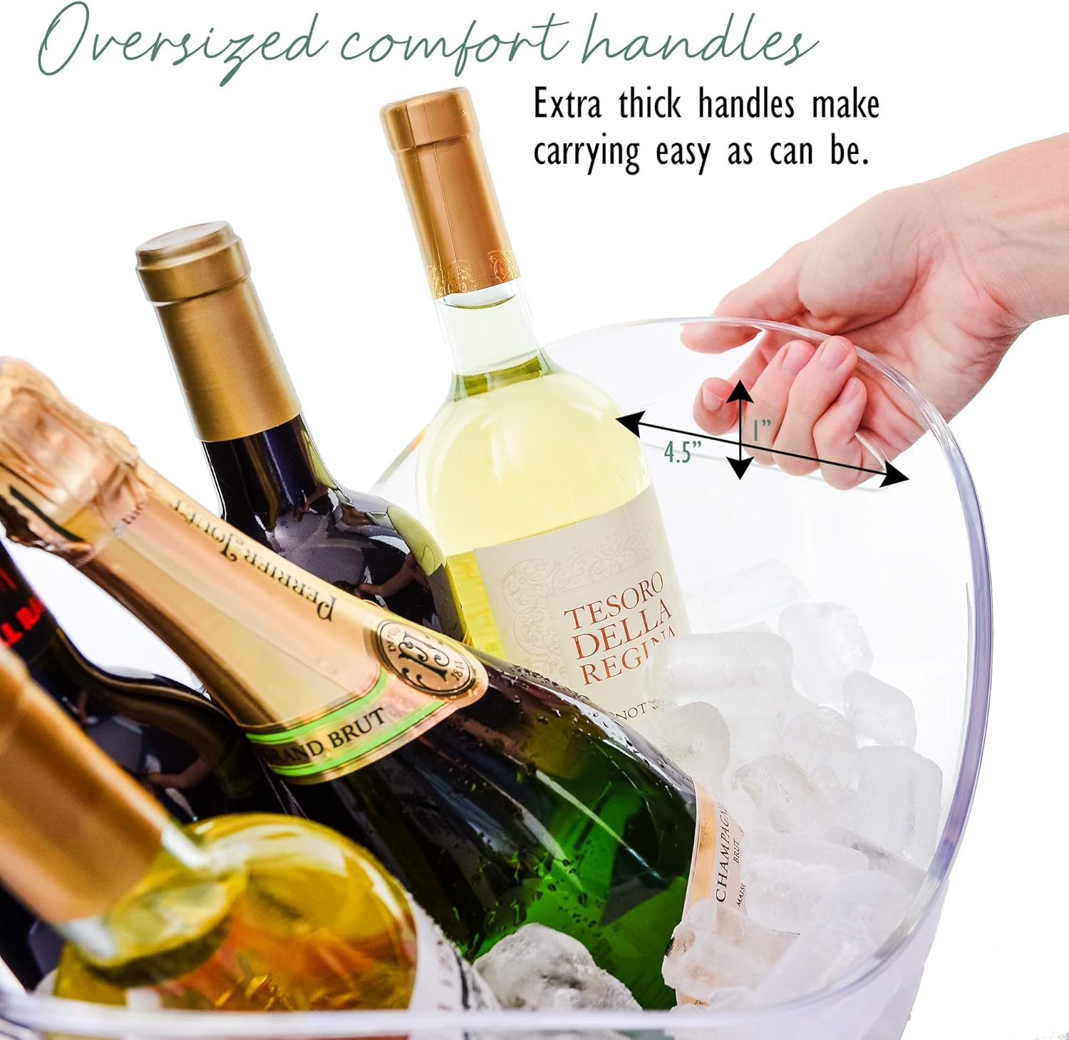 raincol ice bucket clear acrylic 8 liter plastic tub for drinks and parties, food grade, holds 5 full sized bottles and ice 1