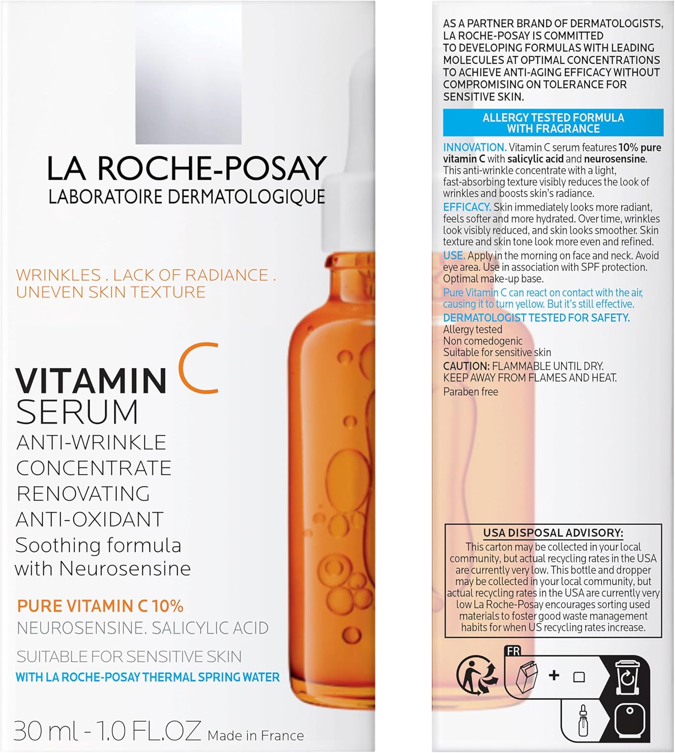 la roche posay pure vitamin c10 serum renovateur eclat serum 30 ml