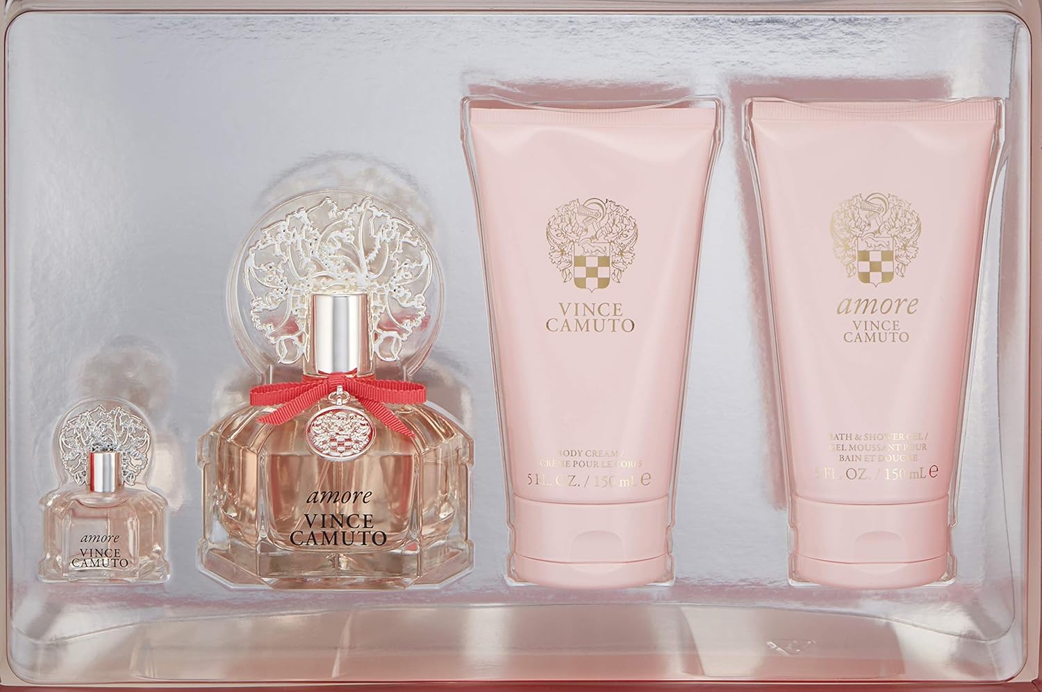 vince camuto amore (w) edp 100ml+7.4ml mini+ 150ml body cream+150ml sg set