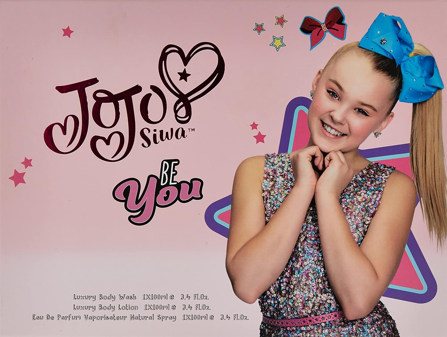 jojo siwa be you edp 100ml+100ml luxury body wash+100ml luxury body lotion set