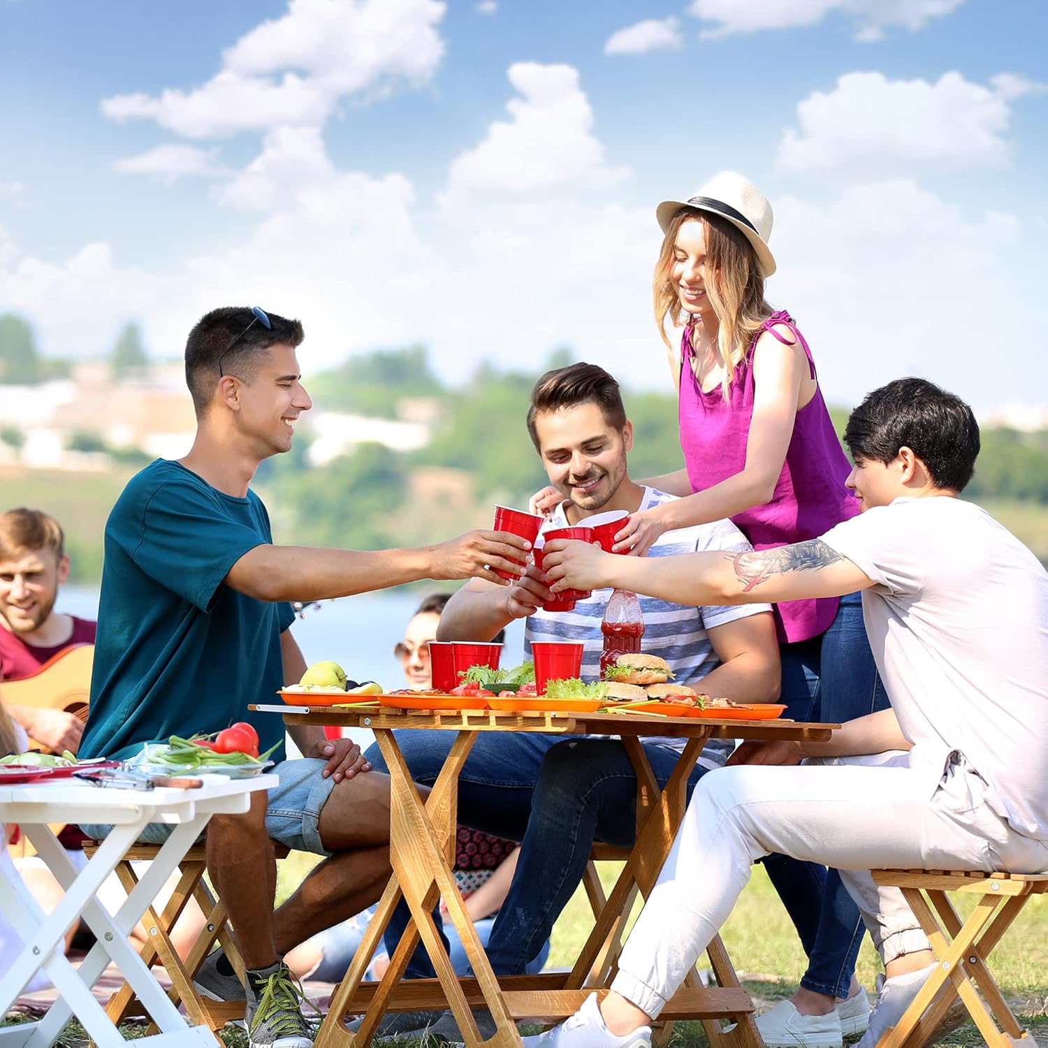 fun by al bayader فن plastic party cups 16oz red plastic cups sturdy red plastic party cups birthday party cups for all occasions, 475ml cups 25pieces