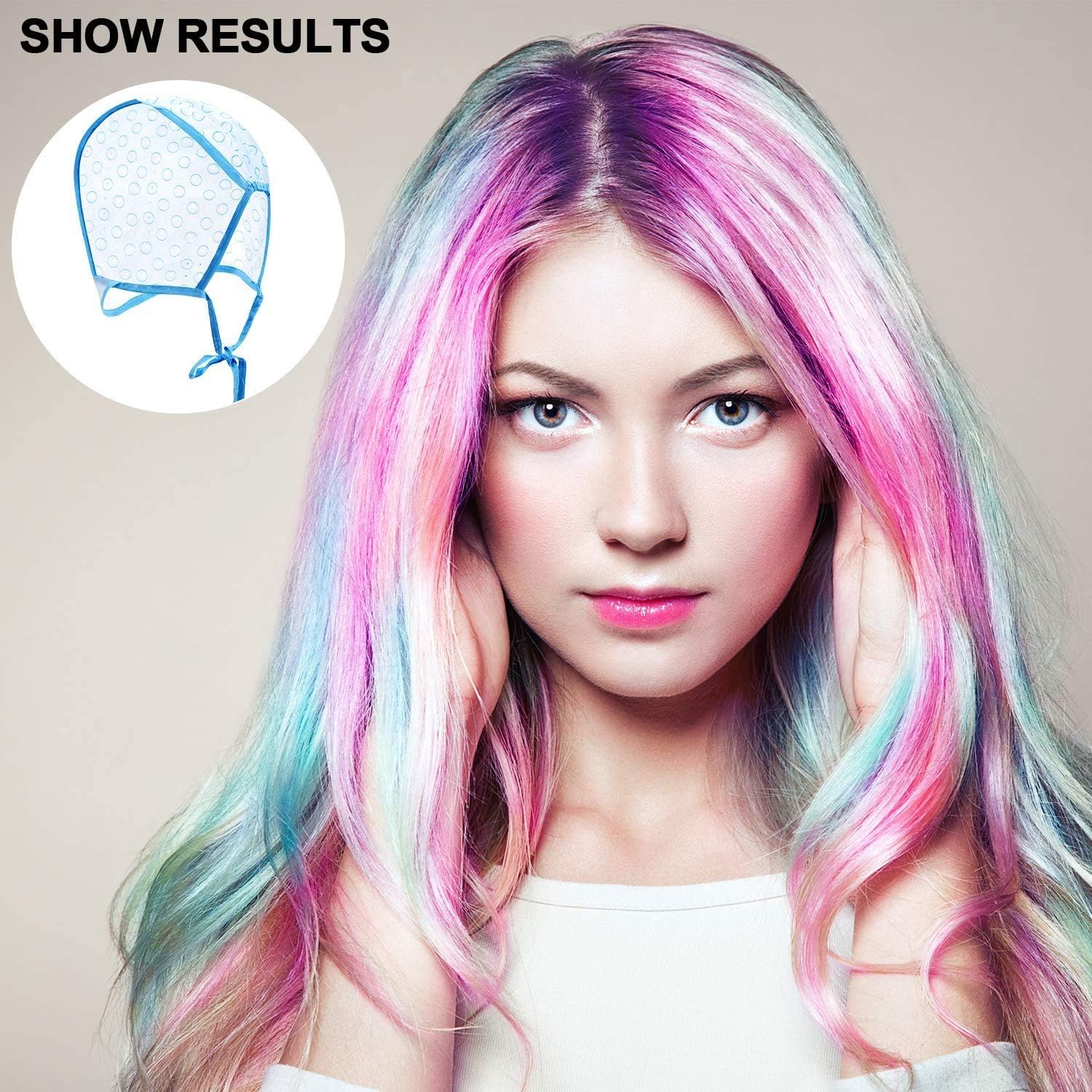 mixcolours 2 pieces disposable tipping cap salon hair coloring highlighting cap hair highlight dye cap with plastic hooks for salon and home dyeing hair hair tinting hair highlighting cap