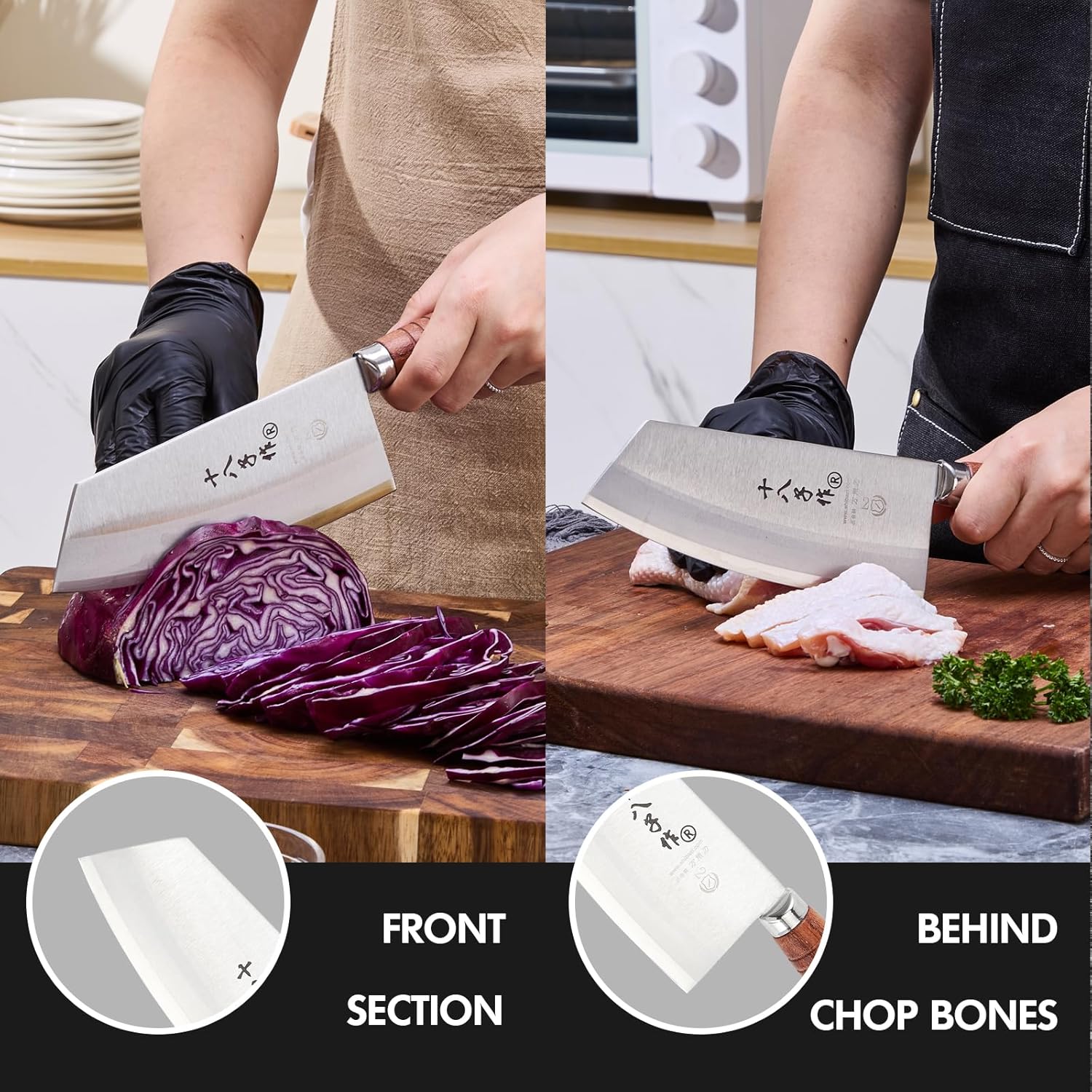 shi ba zi zuo chef knife chinese vegetable cleaver for kitchen superior class 7 inch stainless steel knife with ergonomic design comfortable wooden handle