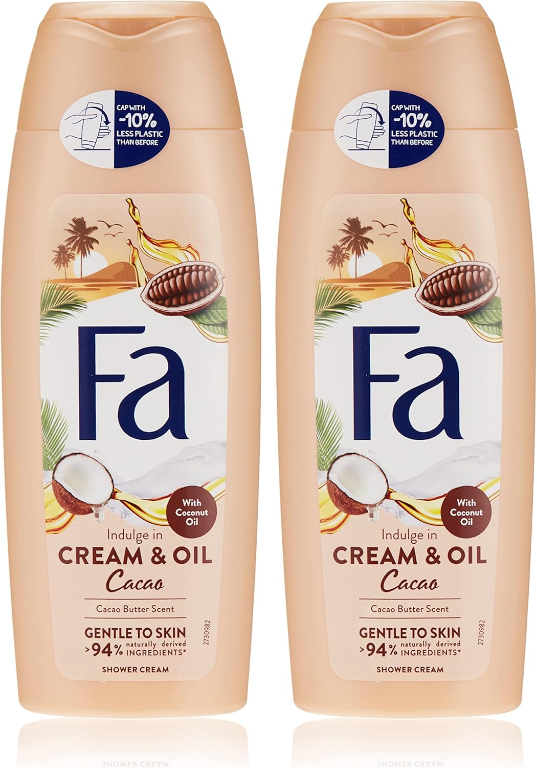 fa shower gel cocoa butter 250ml, pack of 2, 1.0 count, 1