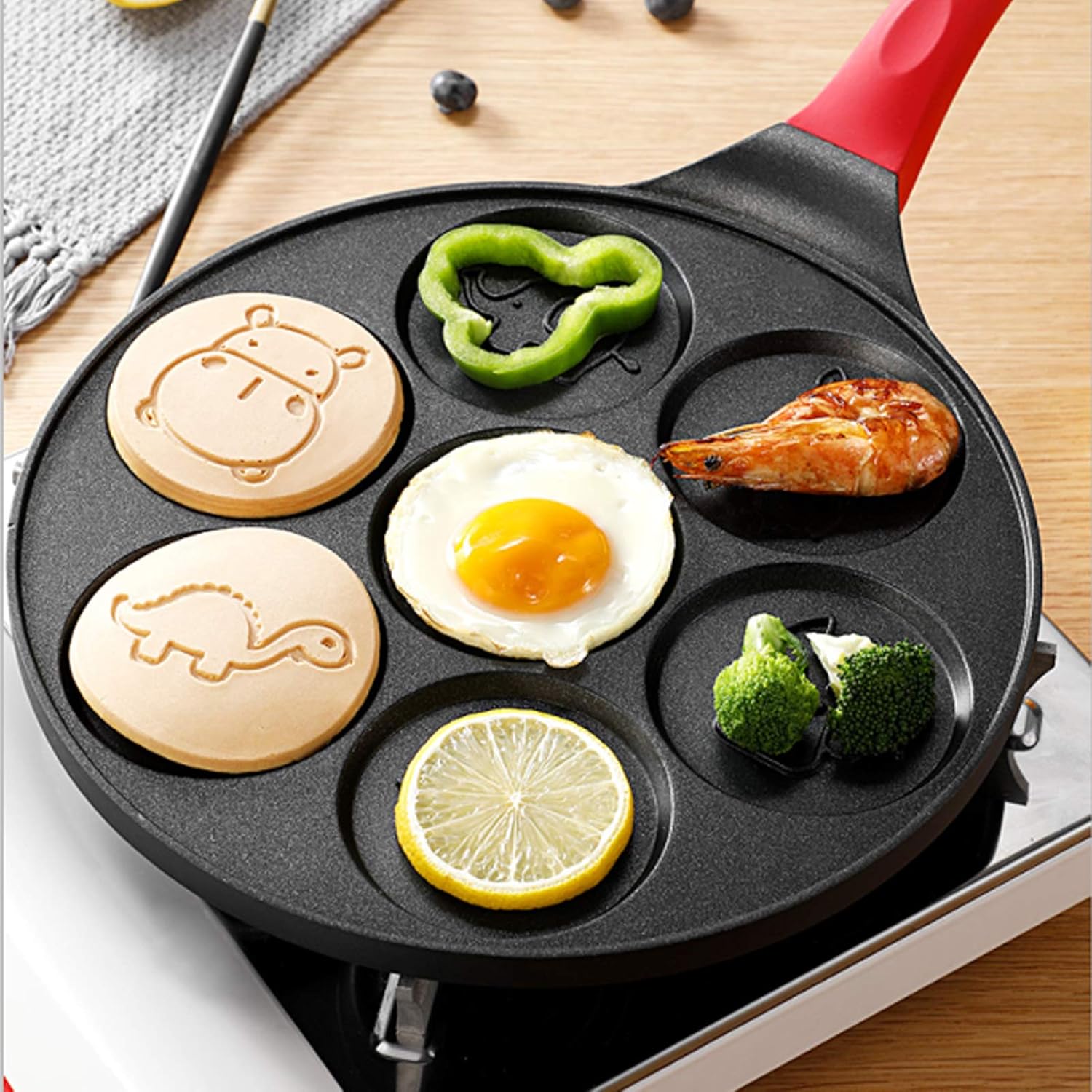 goolrc goolrc pancake maker pan griddle pancake pan molds for kids nonstick pancake griddle pan with 7 animal shapes