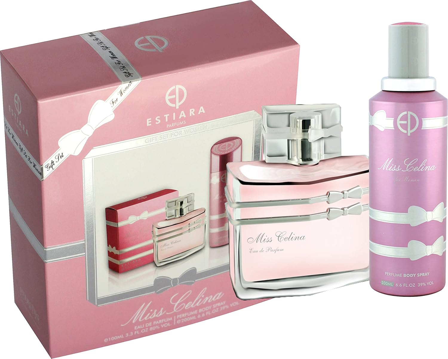 estiara miss celina 2 piece gift sets for women eau de parfum 100ml + 200ml perfume body spray perfume for women