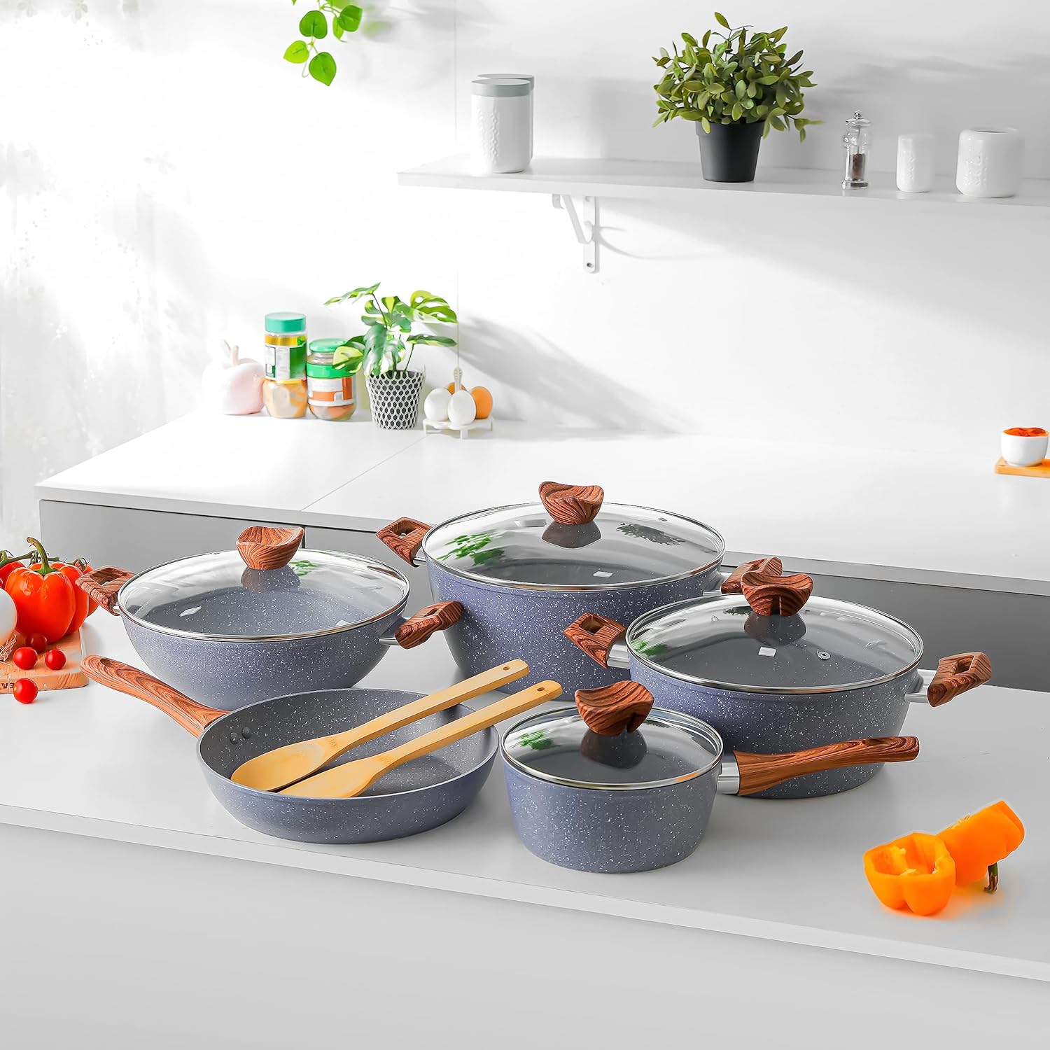 delcasa chef master 10 piece cookware set dc2284