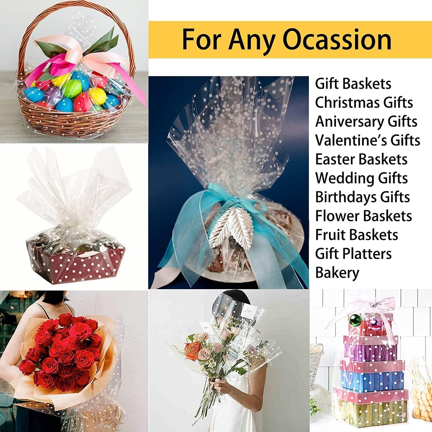 rosy.moment packing roll transparent clear cellophane wrap roll, flowers baskets food gift crystal wrappings paper safe paper, 70cmx10m