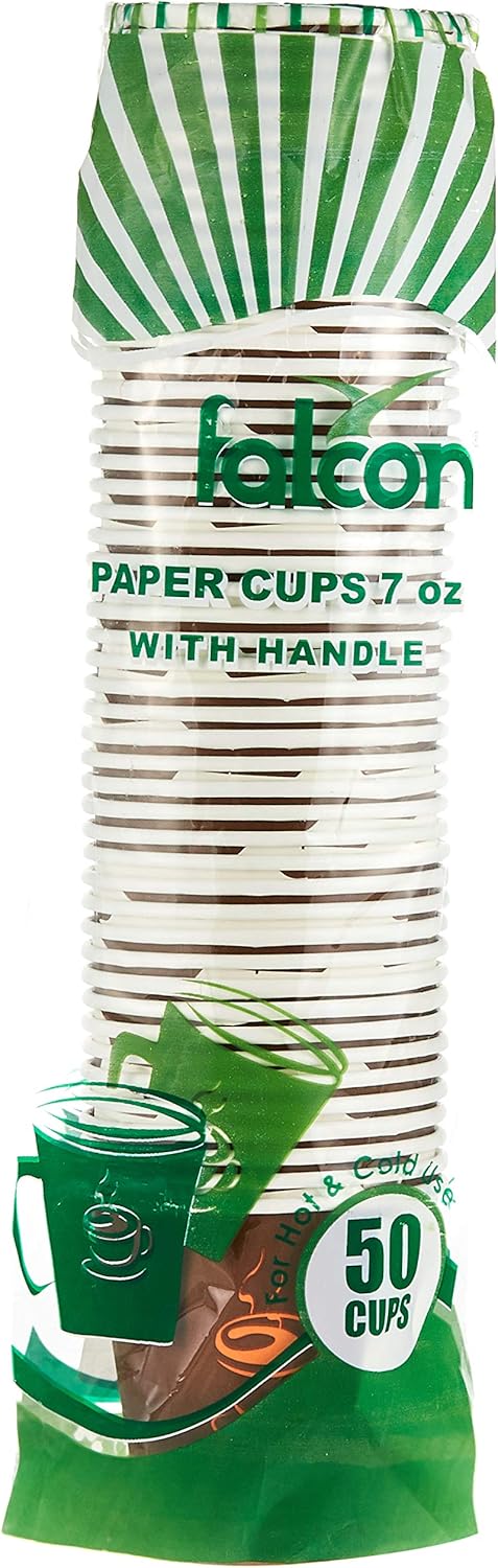 فالكون باك falcon pack paper cup with handle 7oz 50pcs