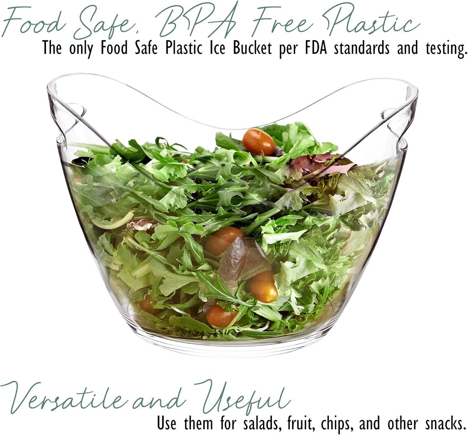 raincol ice bucket clear acrylic 8 liter plastic tub for drinks and parties, food grade, holds 5 full sized bottles and ice 1