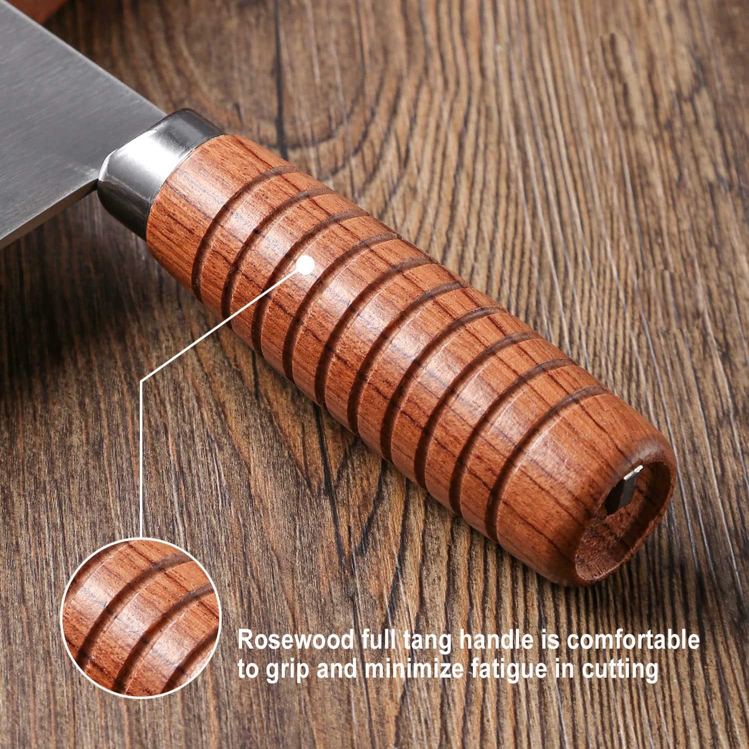 shi ba zi zuo chef knife chinese vegetable cleaver for kitchen superior class 7 inch stainless steel knife with ergonomic design comfortable wooden handle