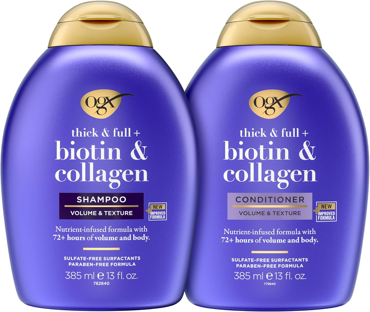 ogx shampoo & conditioner thick and full + biotin and collagen 385ml (pack of 2)
