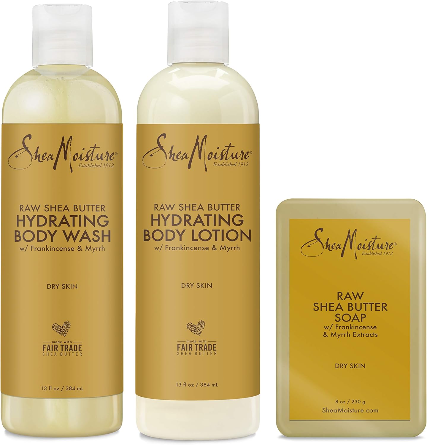 shea moisture hydrating bath and body kit skin care products for dry skin raw butter hydrating pack of 3