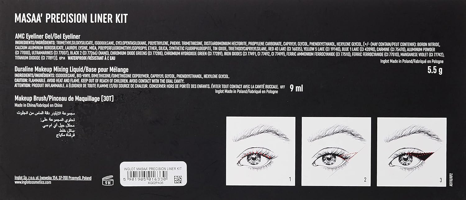 inglot masaa' precision liner kit, 50 ml