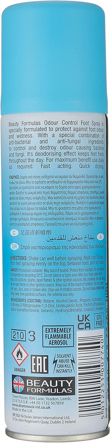 beauty formulas foot spray odour control