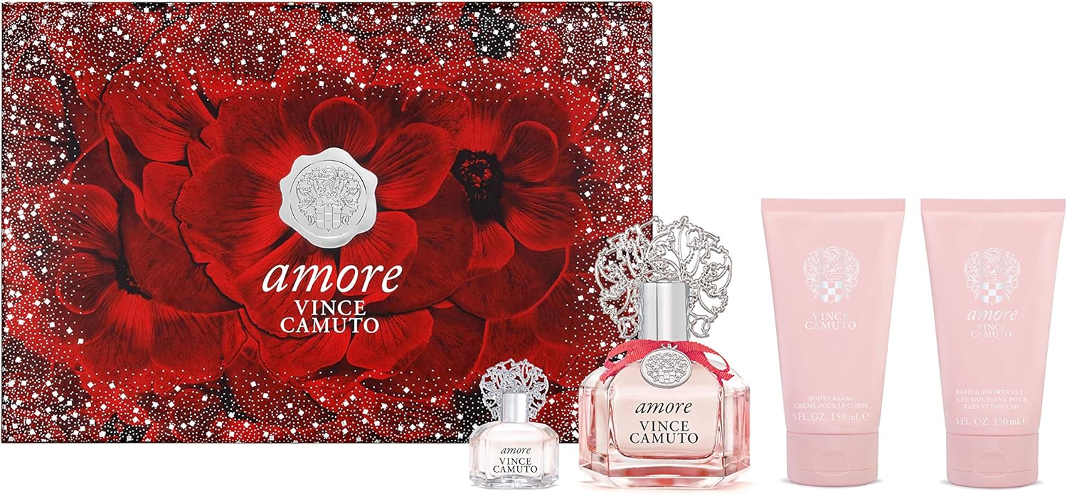 vince camuto amore (w) edp 100ml+7.4ml mini+ 150ml body cream+150ml sg set