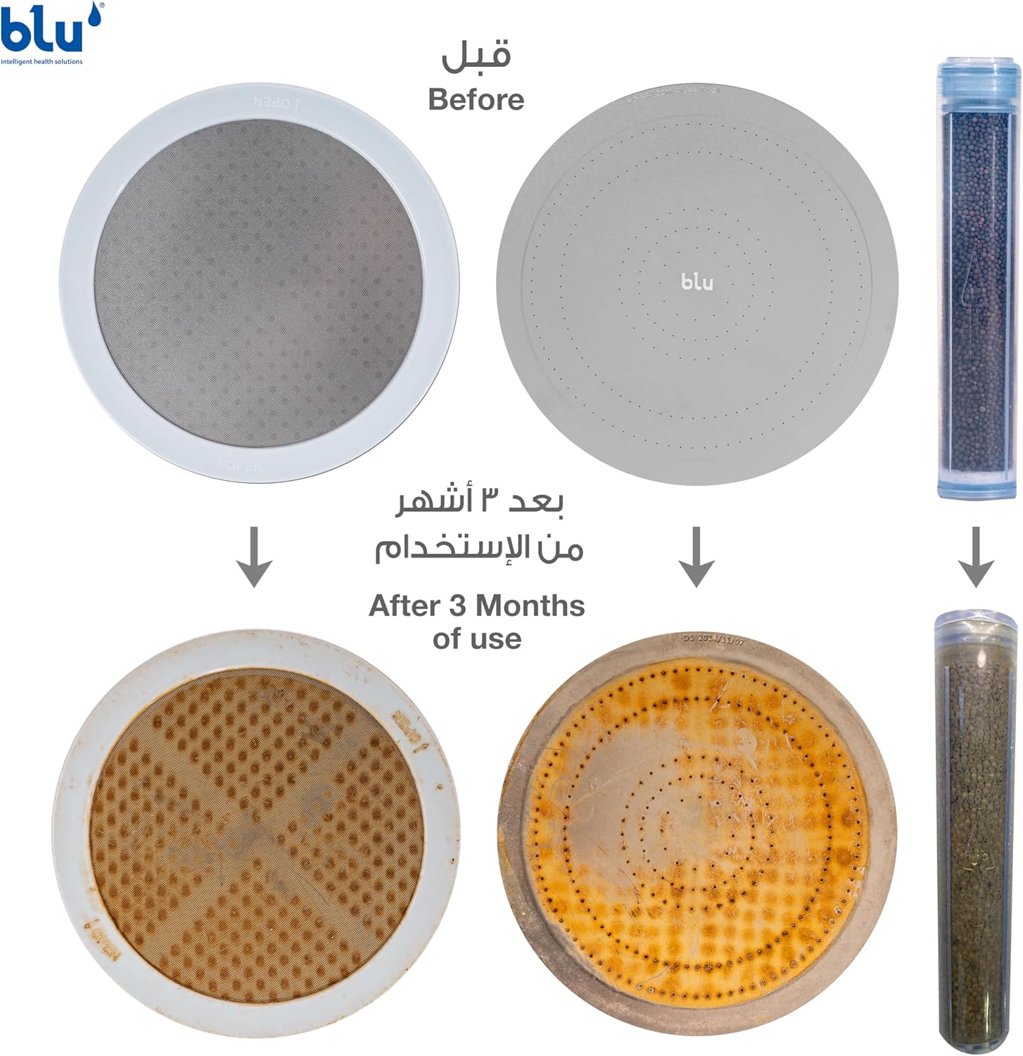 blu ionic shower head & filter handheld removes chlorine & harmful pollutants skin & haircare chrome