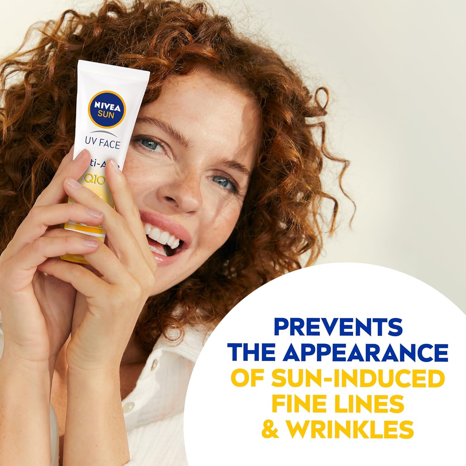 nivea sun face cream, spf 50, high uva and uvb protection, with q10 technology, anti age, water resistant, non greasy, 50ml