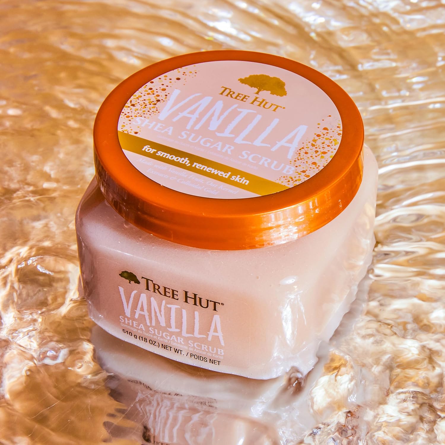 tree hut vanilla shea sugar exfoliating & hydrating body scrub, 18 oz