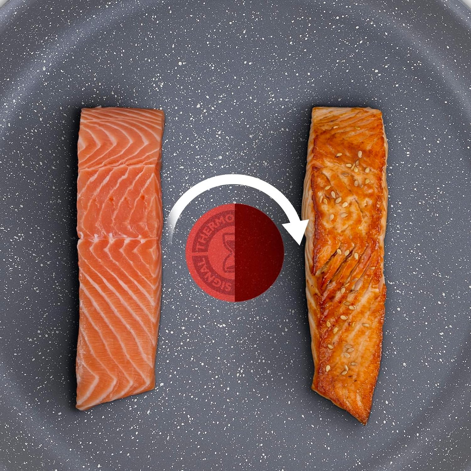 tefal cookware set | dark stone 7 pc cooking set | non stick | stewpots 22/24 cm+lids | saucepan 16 cm | frypan 24 cm | aluminium | 2 years warranty | b491s785