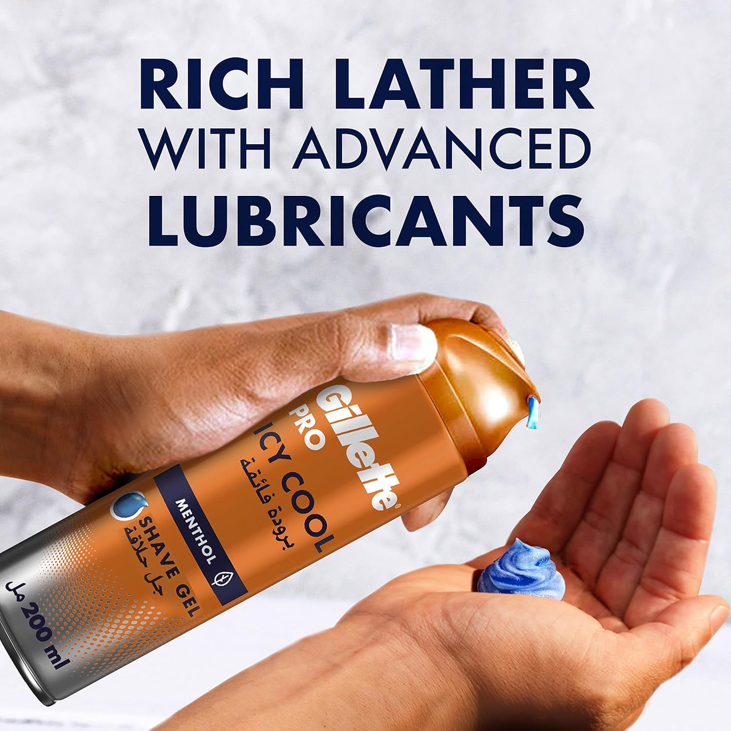 gillette pro icy cool menthol shave gel 200ml, multicolor