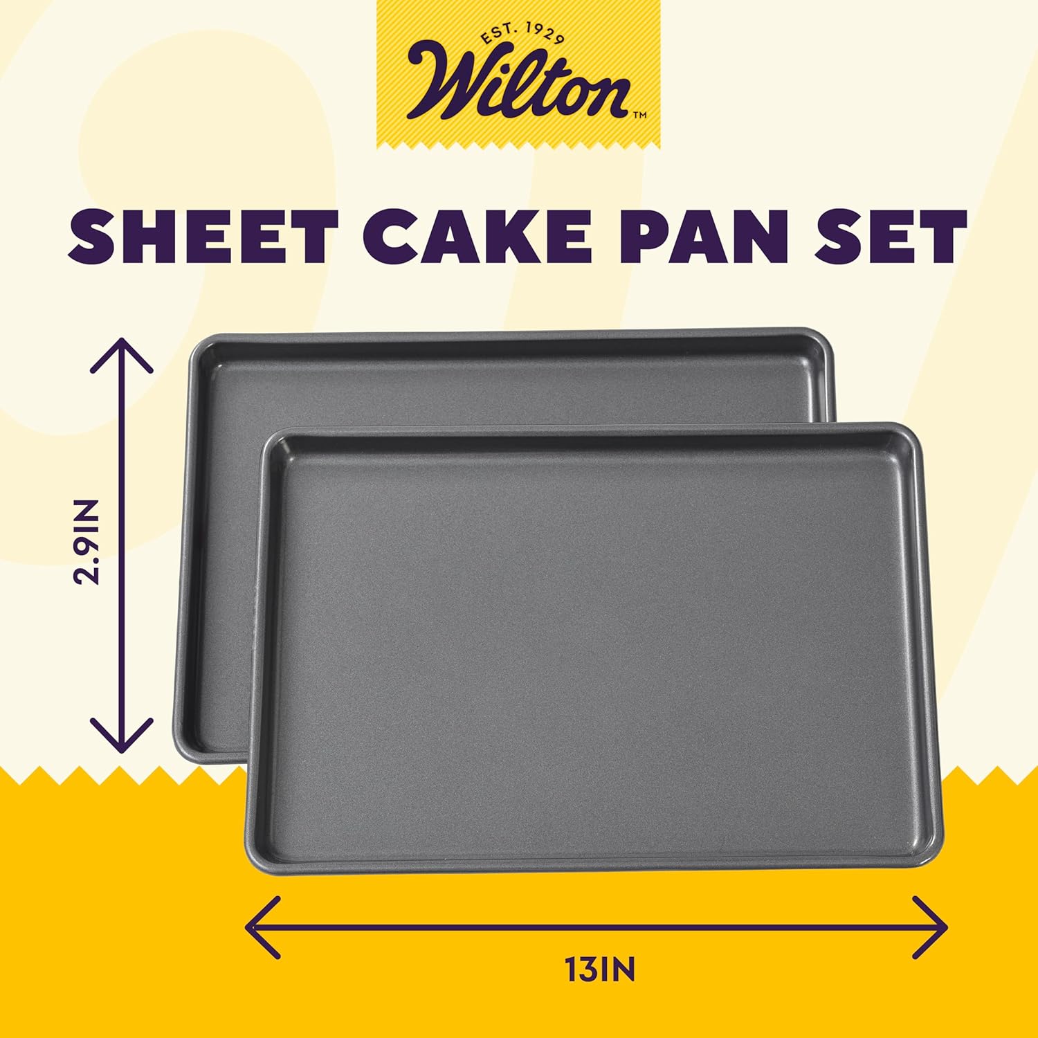 wilton 291297 easy layers sheet 2 pieces cake pan set, grey, stainless steel