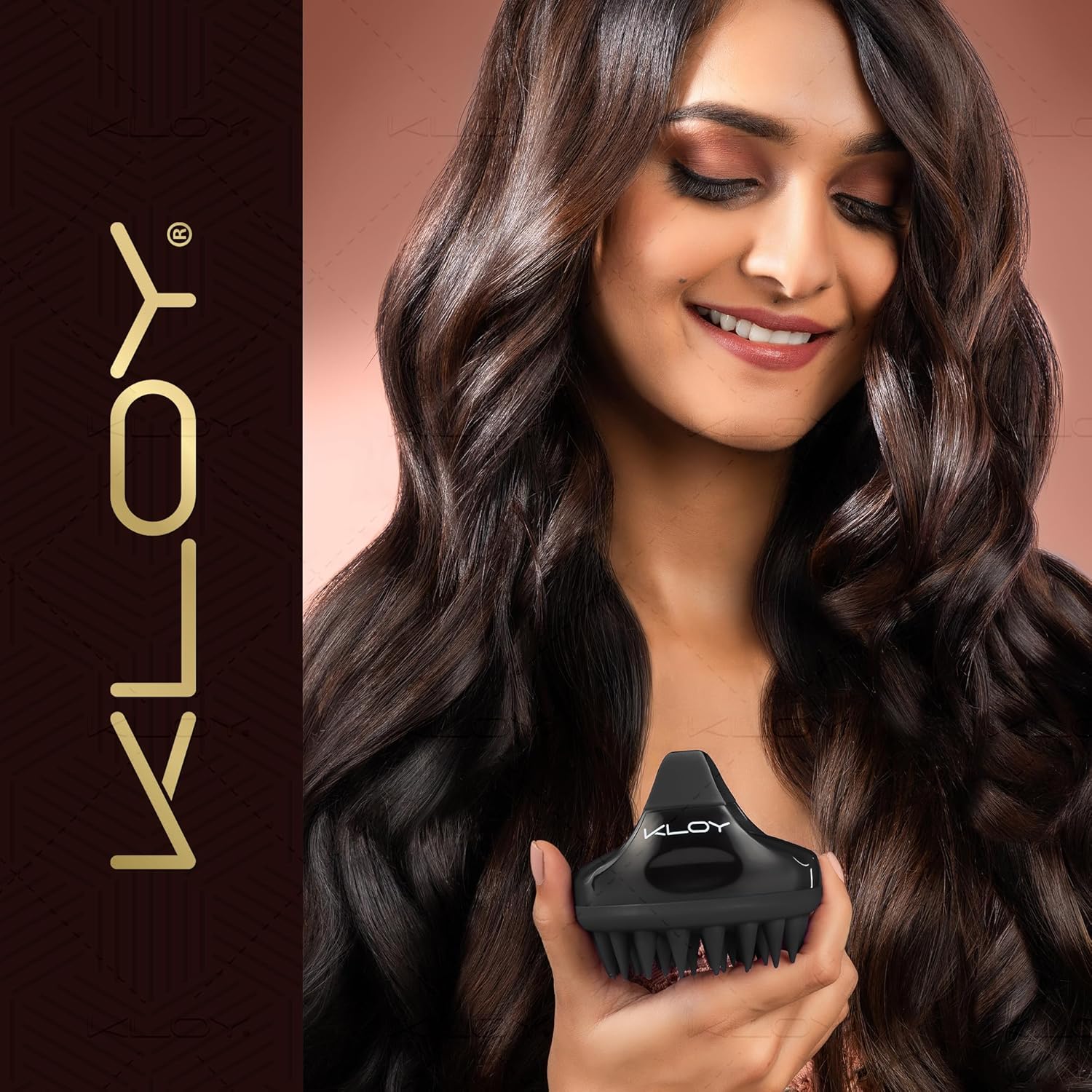 kloy hair scalp massager shampoo brush with soft silicone bristles black