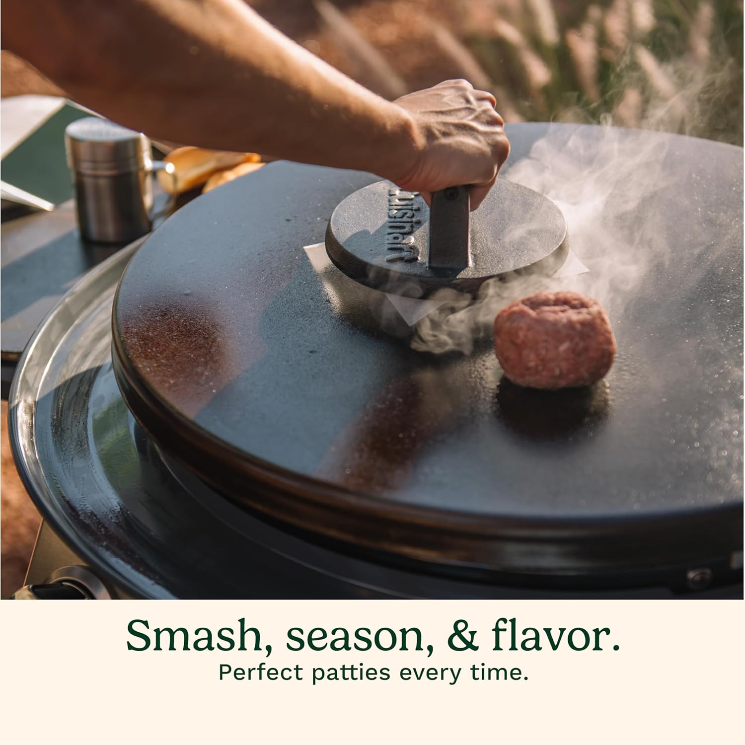 cuisinart smashed burger press, cast iron cisb 111